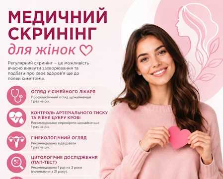 Безкоштовний медичний скринінг для жінок Переяславської громади! Безкоштовний медичний скринінг для жінок Переяславської громади!